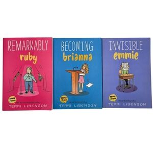 Terri Libenson Emmie & Friends 3 Book Lot Middle School Graphic Novels Kid Books
